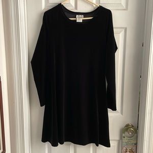90s Velour Black Dress, sz L